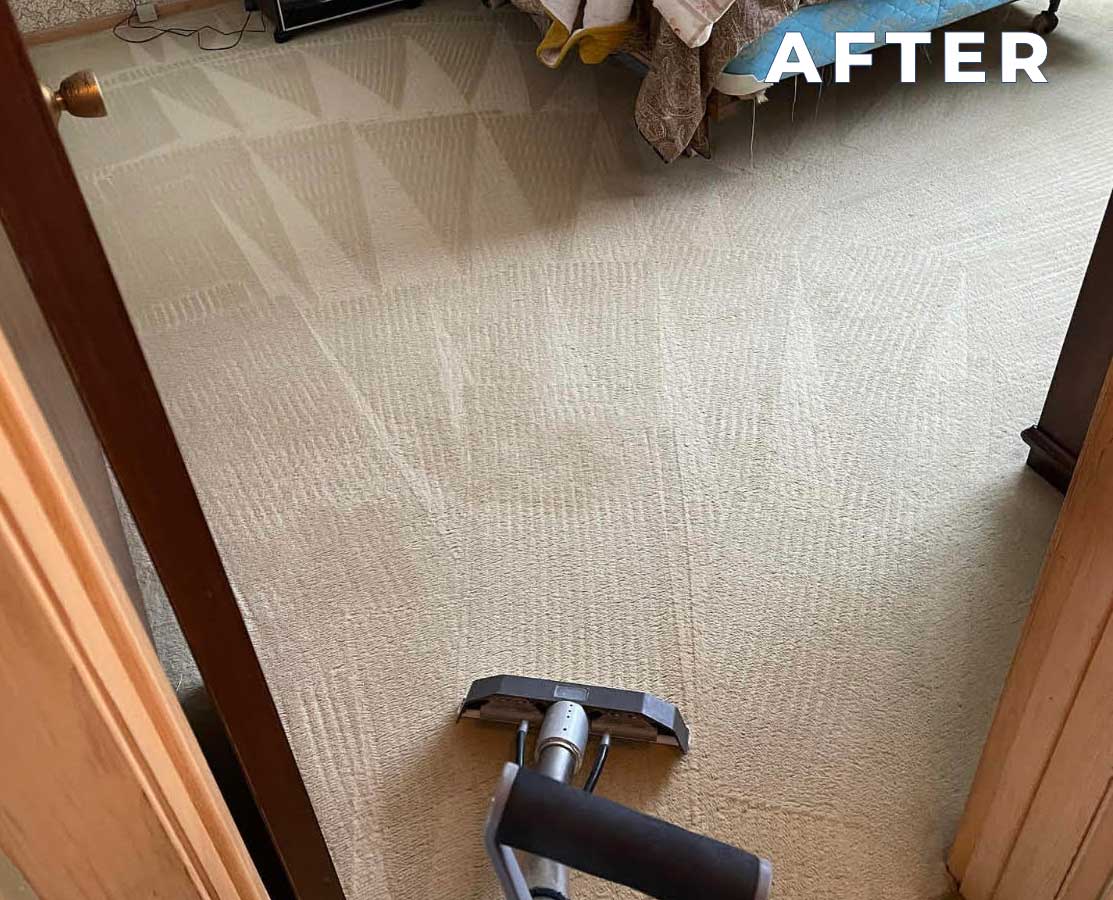 Residential carpet cleaning in bedroom - After