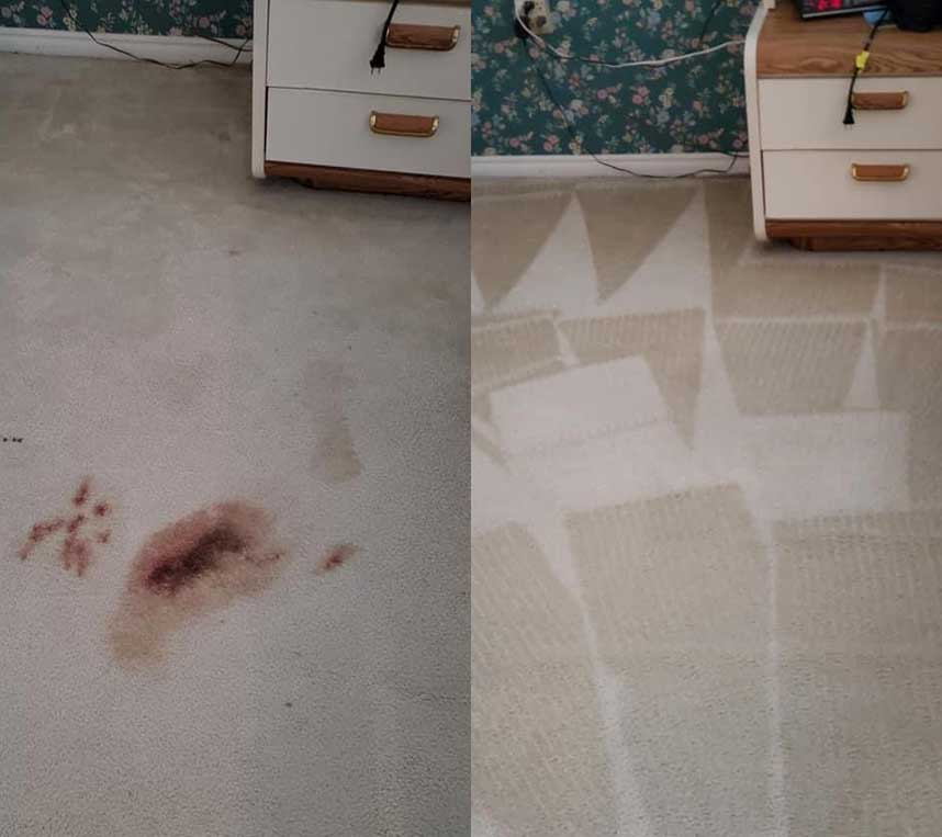 Cleaning blood off carpets