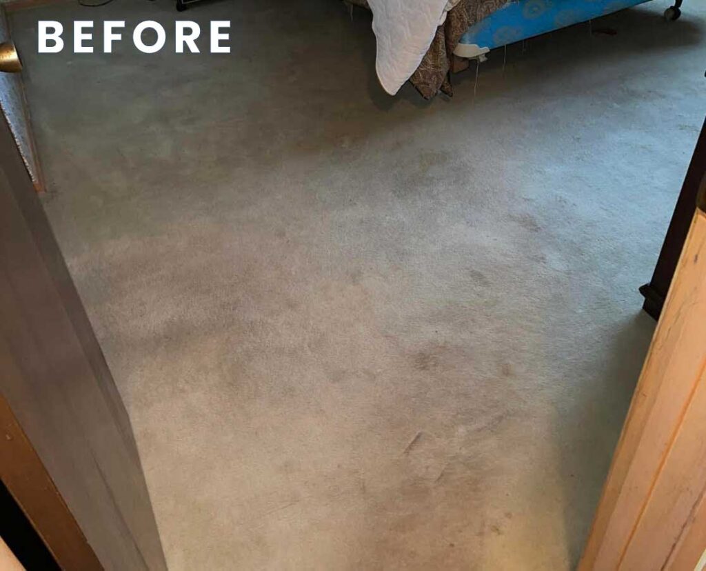 dirty carpets in home bedroom